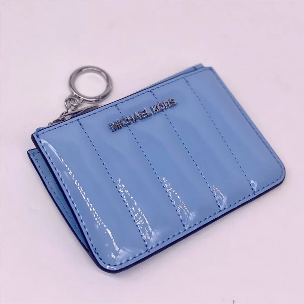 Michael Kors Sky Blue Card Holder with Keychain